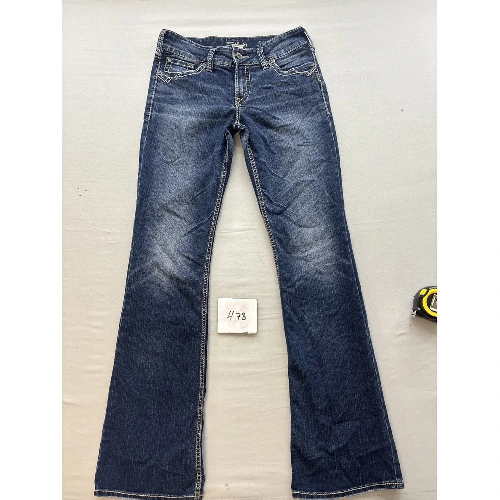 Silver Jeans Co Womens Suki Surplus Bootcut Jeans W27 L32 Dark Wash L9906SAL475